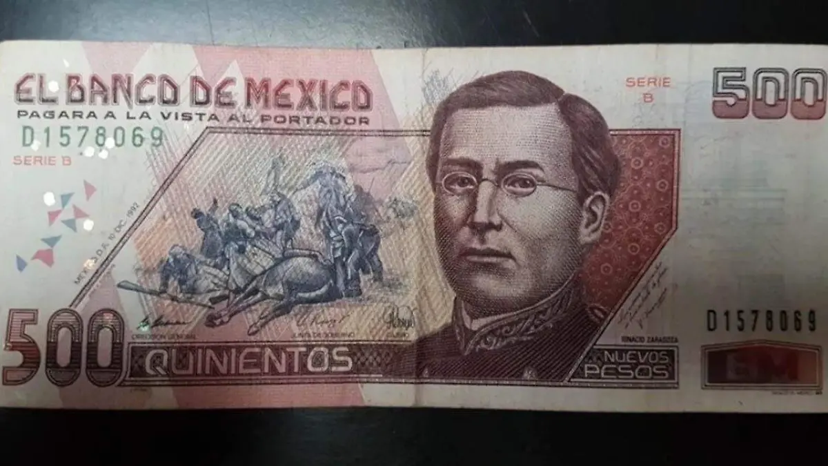 antes el billete de quinientos pesos era popular por su color marrón acompañado de la imagen de Ignacio Zaragoza y que ahora puede alcanzar un valor de dos mil pesos